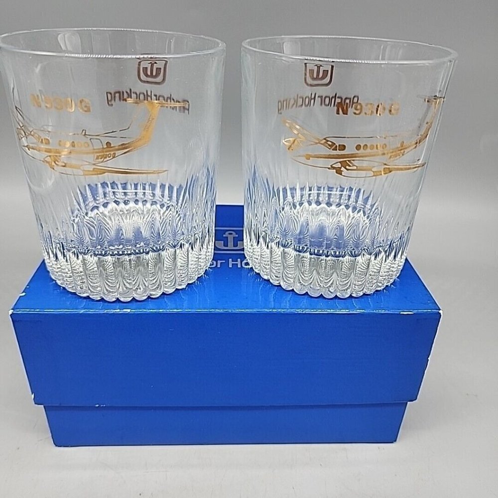 Anchor Hocking N930G rocks glasses Set Of 2 With Box